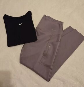 Nike Dri Fit Gym Outfits 2 Pc  Womens Size Large Top And XLarge Legging